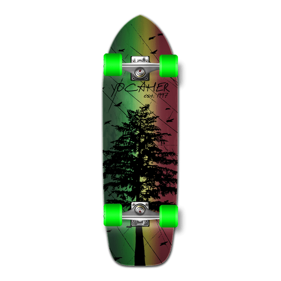Yocaher Old School Longboard Complete - In the Pines Rasta
