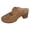 Brown, variant on Vintage Closed Toe Clogs High Heels Mules Backless Sandals for Women Boho Beach Leather Hollow out Chunky Block Heeled Dress Half Slippers Summer Shoes Beige Size 9