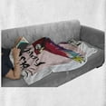 thumbnail image 6 of Modern Soft Flannel Fleece Throw Blanket, French Bulldog and Tropical Parrot with Best Friends Phrase Portrait Design, Cozy Plush for Indoor and Outdoor Use, 70" x 90", Multicolor, by Ambesonne, 6 of 6