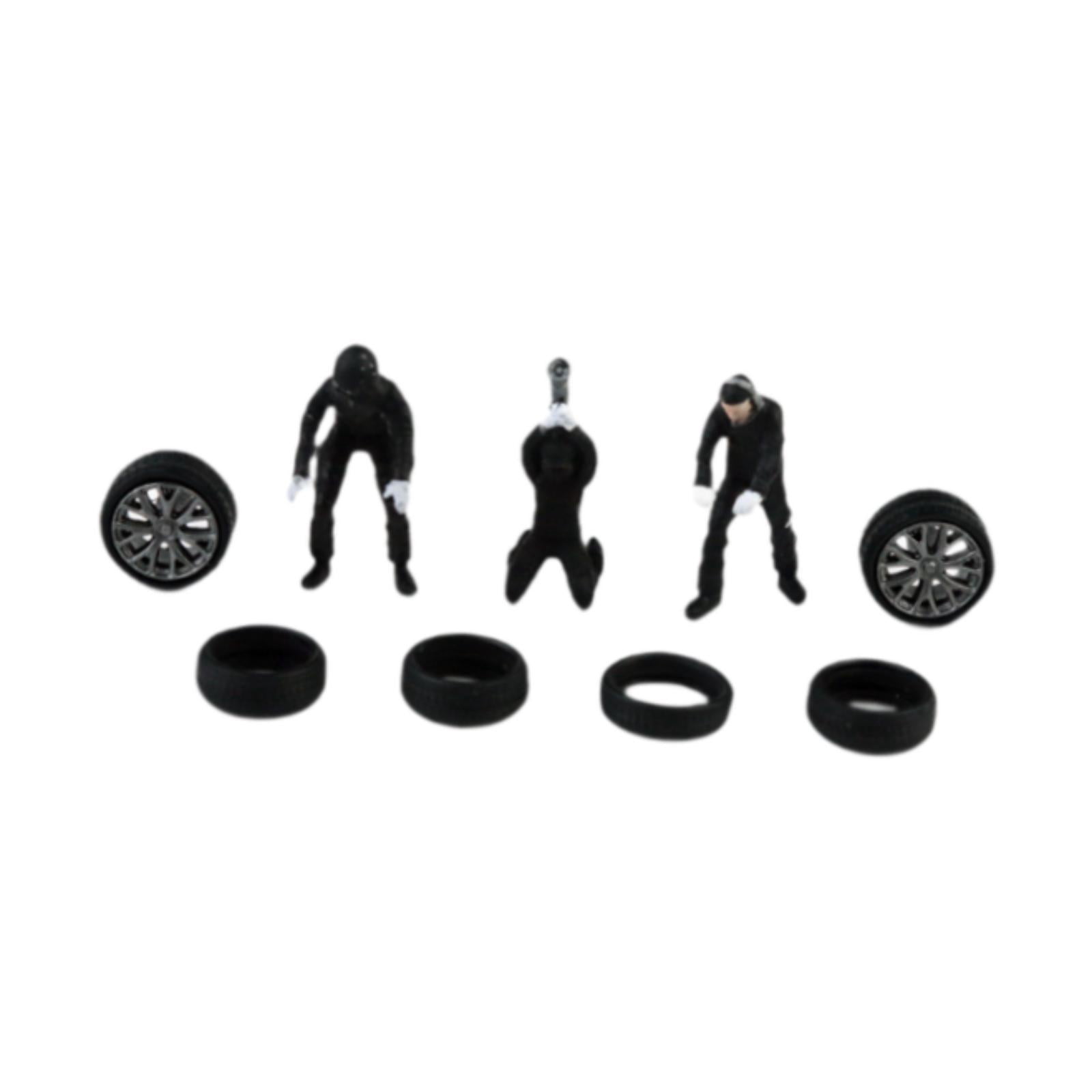 LeeQinersw 1/64 People Figures Diorama Character for Diorama Dollhouse Micro Landscapes black