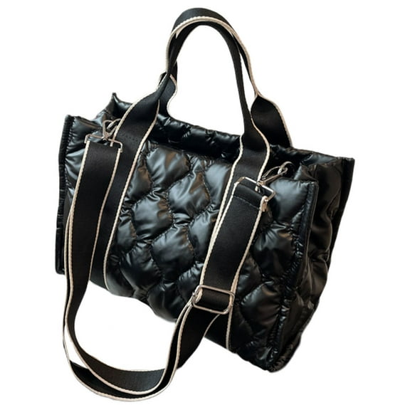 PAMINGONO Ladies Shoulder Bag 1Pcs Black Nylon Tote Bag with Multi Pockets Large Capacity