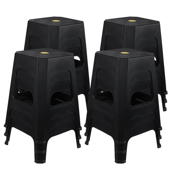 CadineUS 12-Pack Plastic Stackable Backless Stool, 18.7 Inch Height Stool for Home, Office, Classroom