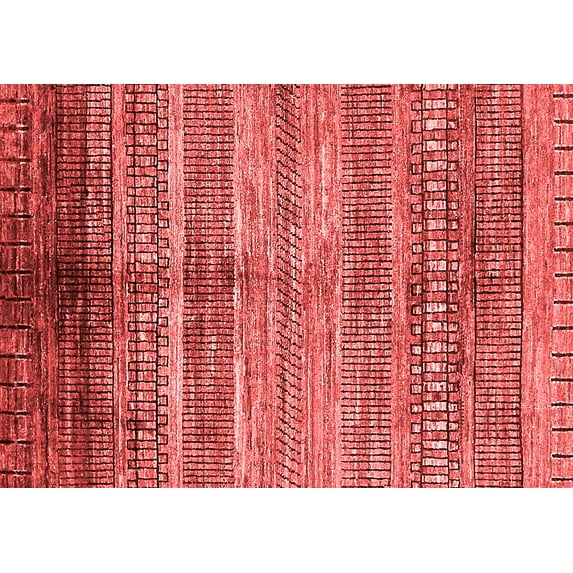 Ahgly Company Machine Washable Indoor Rectangle Abstract Red Modern Area Rugs, 8' x 12'