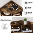 thumbnail image 4 of VECELO 4-Tier 8-Cubby Wooden Corner Cabinet Bookcases with Charging Station, Brown, 4 of 9