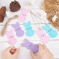 thumbnail image 3 of 3 juegos/30 piezas de adornos de madera de Pascua, conejitos de Pascua colgantes de madera, adornos de madera para árbol, decoraciones de conejos, recortes de conejos de 3,5 x 1,6 pulgadas, colgantes., 3 of 6