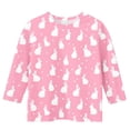 thumbnail image 4 of Blusas y camisas de manga larga con cuello redondo para niños con estampado de día de Pascua, manga 3/4/cuello redondo tres cuartos, camisa inferior y superior para niños, parte superior de poliéster, 4 of 5