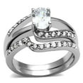 thumbnail image 1 of Bague pour Femmes en Acier Inoxydable Poli avec AAA Grade CZ en Clair - Taille 8, 1 of 1