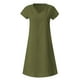 thumbnail image 4 of MELDVDIB - Vestido informal de verano para mujer, talla grande, suelto, liso, sin mangas, escote en V, manga corta, recto, regalo en liquidación, 4 of 5