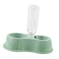 thumbnail image 3 of kusrkot Pet Cat Double Bowl Feeder Automatic Water Dispenser Bottom Non Slip Light Green, 3 of 6