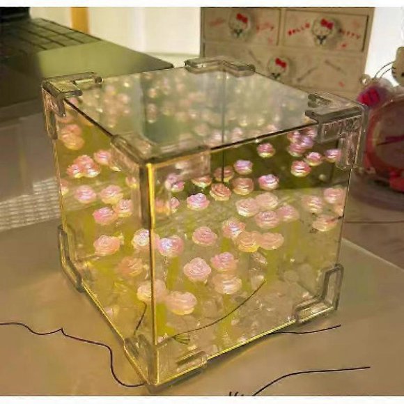 21 Flowers Lampara De Tulipanes, DIY Tulip Night Light Cube Mirror Lamp