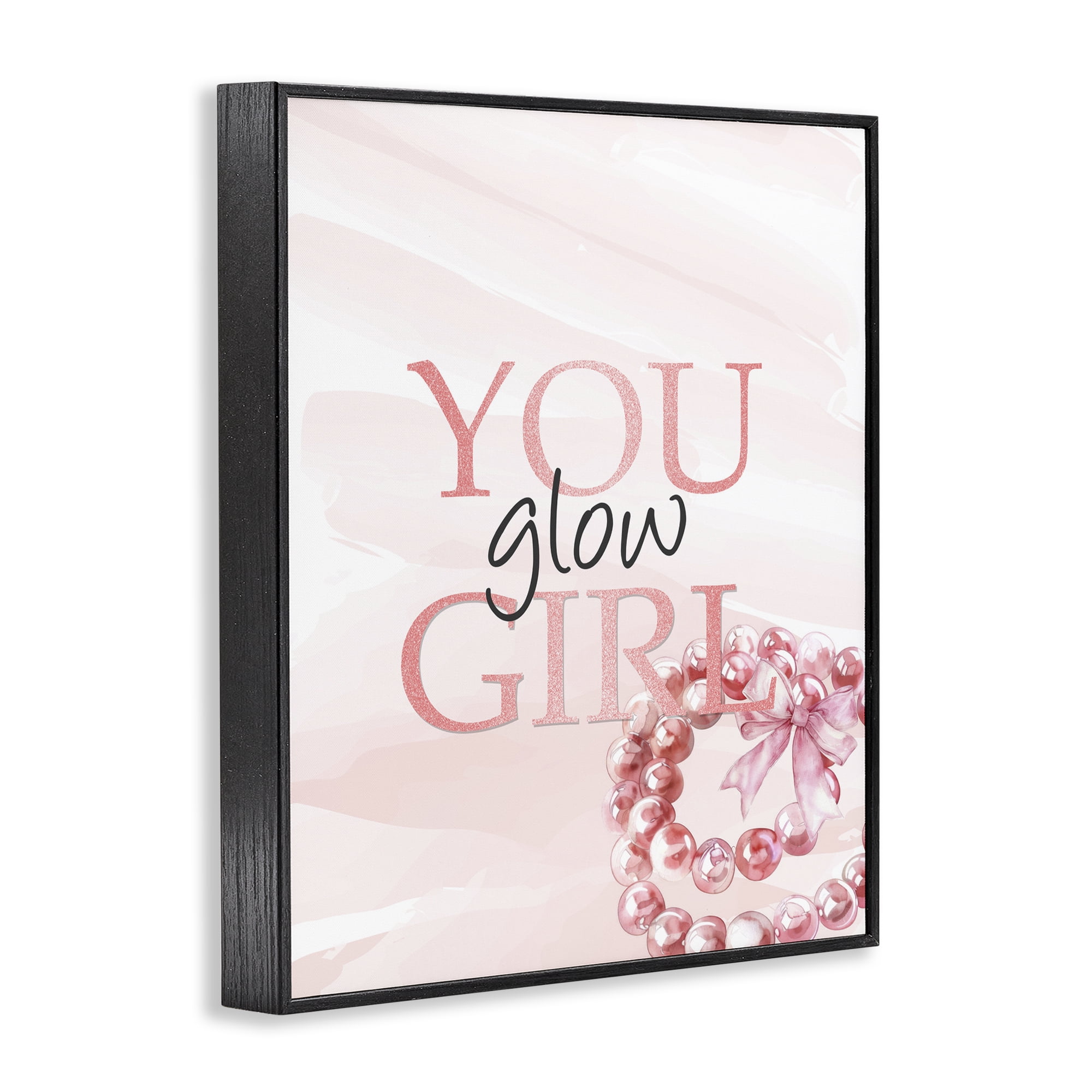 You Glow Girl Feminine Black Framed Giclee Art, design by Kim Allen