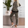 thumbnail image 3 of Women's Black Leopard Print Loungewear Set, 3 of 10