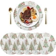 thumbnail image 3 of GZHJMY Christmas Tree Round Placemats Set of 4, Non-Slip PVC Table Mats Washable Heat Resistant Place Mats for Kitchen Dining Table Christmas Home Decor, 15.4 Inch Table Mat, 3 of 7