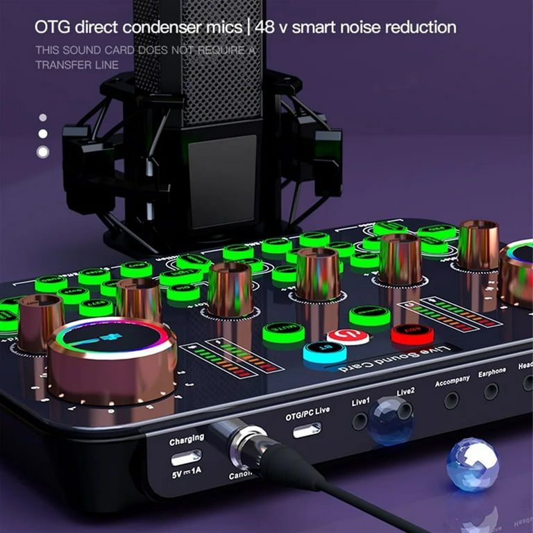 Professional 48V Microphone Live Sound Card DJ16 Live Broadcast