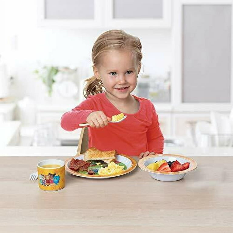 Daniel Tiger 5 Pc Mealtime Feeding Set for Kids and Toddlers - Includes  Plate, Bowl, Cup, Fork and Spoon Utensil Flatware - Durable, Dishwasher  Safe, BPA Free (Yellow) 