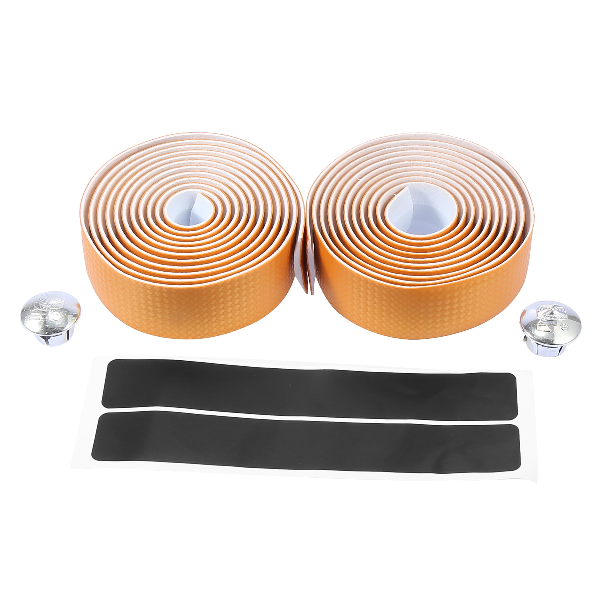 2 Pcs Gold Tone Padded Foam Bicycle Bike Bar Handlebar Tape Ribbon