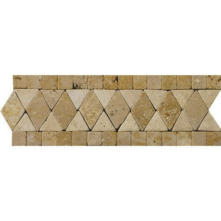 Emser Tile Natural Stone 12'' x 4'' Schema Pisa Travertine Listello