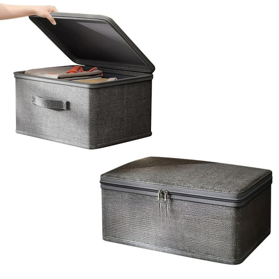 1 Storage Box Shelf Storage Basket Wardrobe Organizer Box Fabric Storage Box With Handle | Large Capacity Shelf Storage Basket Wardrobe Quilt Organizer Box Organizer Box With Zipper Lid