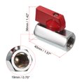 thumbnail image 2 of Uxcell 1/4 NPT Brass Mini Ball Valve, 2 Pack NPT Female to Female Shut-Off Valve for Pipe Coupler Connector, Red, 2 of 5