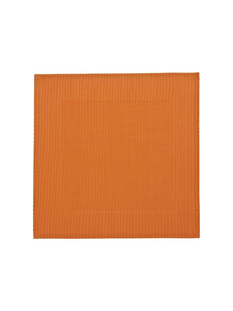 Set of 2 Border Vinyl Square Placemat 14" X 14" Orange
