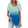 thumbnail image 2 of mfyjkho Tops Deportivos Para Mujer, Camiseta De Manga Corta Con Cuello En V Y Estampado Para Mujer, Holgada Y De Manga Corta Tops Para Salir M, 2 of 4