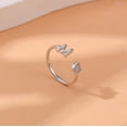 thumbnail image 6 of Dainty 14K Gold Plated Heart Initial Rings for Women Mother Daughter Non Tarnish 925 Sterling Silver Adjustable Open CZ Letter A-Z Ring Stackable Pinky Promise Ring Christmas Jewelry Gifts, 6 of 11
