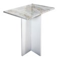 thumbnail image 1 of Mesa De Centro Mdf Melamico Vinil Metalico Tipo Marmol Resistente Blanco, 1 of 7