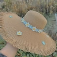 thumbnail image 6 of QASIEATN Daily Wear Sun Hats for Women New Women's Wide Brimmed Hat with Trim Summer Sun Hat Fall Fashion Accessories, 6 of 6