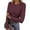 Wine, variant on EchfiProm Womens Tops Coffee Casual Slim Long Sleeve Ribbed Crew Neck T-Shirt for Women Striped