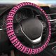 thumbnail image 5 of Fotbe pink and black argyle Funda para Volante Universal de 15 pulgadas, Accesorios para Auto para Hombre y Mujer, Protector de Volante Cómodo para SUV y Sedán, 5 of 6