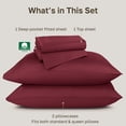 thumbnail image 3 of California Design Den 100 Percent Cotton Sheets Queen - 800 Thread Count Sateen, 4 Piece Deep Pocket High Quality Cotton Sheets - Red Wine, 3 of 8