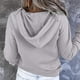 thumbnail image 4 of Pntutb Sudaderas con capucha casuales para mujer Otoño Sólido Sudadera de manga larga Botón abajo Cordón Jersey blusa superior con bolsillo Pntutb Pntutb-879, 4 of 8