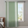 thumbnail image 4 of Dark Sage Green Sheer Curtains 54 Inches Long, Farmhouse Sage Green White Striped Light Filering Curtains, Breathable Simi Curtain Privacy Drapes for Kitchen Bathroom Nursery Small Window Treatment, 4 of 9