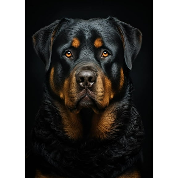 Black Rottweiler Dog 5D Diamond Art DIY Paint with Full Drill Round Diamond Gems Painting by Number Kits for Adults Art Craft Home Wall Decor 15.8x19.8in(1)