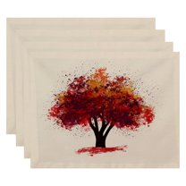 Simply Daisy 18" x 14" Fall Bounty Floral Print Placemats, Set of 4