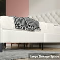 thumbnail image 7 of 4 Ever Winner Queen Size Bed Frame, Upholstered Platform Bed with Headboard, Button Tufted Headboard, White, 7 of 7