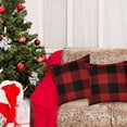 2Pack XMAS Holiday Buffalo Plaid Pillow Covers 18x18in for Farmhouse Decor Red & Black