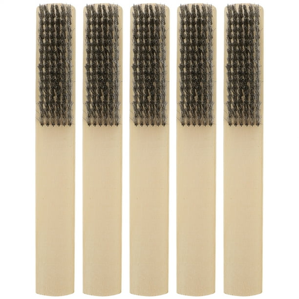 5 UNIDS Cepillos de alambre de acero útiles prácticos Cepillos de limpieza de rasguños (beige)
