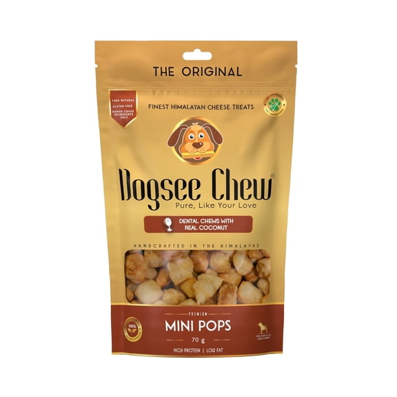Dogsee Chew Mini Pops for Dogs and Puppies - Coconut | Dental Treats | High Protein | Low Fat | Helps Fight Plaque & Tartar | Weight Management - 0.15 lb