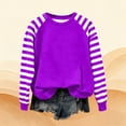 thumbnail image 4 of hotojiny Long Sleeve Shirts for Women Casual Stripes Crew Neck Warm Top Fashion Loose Pullover Cute Athletic Sweatshirt, 4 of 5