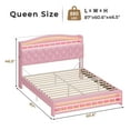 thumbnail image 5 of Queen Size Princess Bed with LED Lights & Charging Station, Queen Size Platform Bed Frame with Hidden Storage Headborad,Noise-Free/Easy Assembly, for Girls,Pink, 5 of 8
