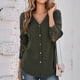 thumbnail image 4 of Blusa de manga larga ANGGREK con cuello en V Panel de Encaje Poliéster Para Mujer Verde L, 4 of 8