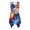Bald Eagle and US Flag, variant on HELLHERO Patriotic Patchwork Print Asymmetric Hem Midi Dress for Party Holiday Party, Side Pockets Round Neck Ladies Irregular Hem Casual Dress