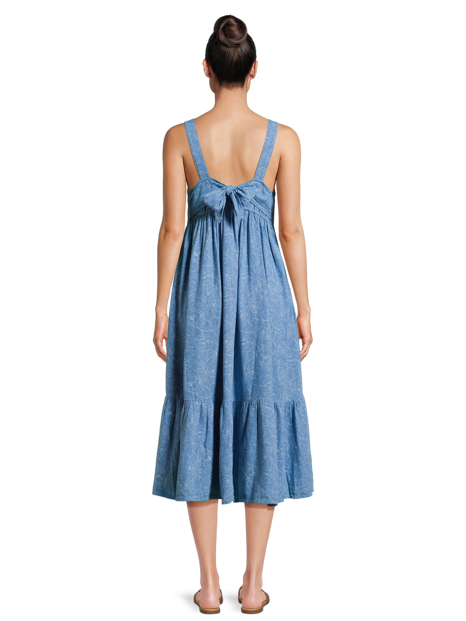 Time & Tru Women's Tie Back Midi Dress