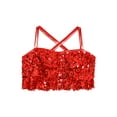 thumbnail image 3 of Xnihocha Kids Girls Sequin Spaghetti Strap Camisole Vest Jazz Hip Hop Jazz Ballet Dance Tank Tops Red 10, 3 of 7