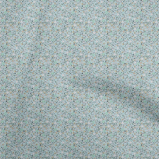 oneOone Rayon Light Blue Fabric Kids Animal Craft Projects Decor Fabric Printed By The Yard 56 Inch Wide