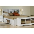 thumbnail image 1 of Platform Storage Bed w/ Bookcase Headboard-Bed Size:Full,Color:White, 1 of 1