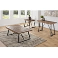 thumbnail image 3 of Walden Brown Wood Parquet Top with Dark Gray Iron Base End Table, 3 of 7