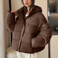 thumbnail image 2 of Uaswgudfs ​Women's Hooded Quilted Puffer Coat - Insulated Full Sleeve Zipper Snap Closure for Cold Weather​, 2 of 9