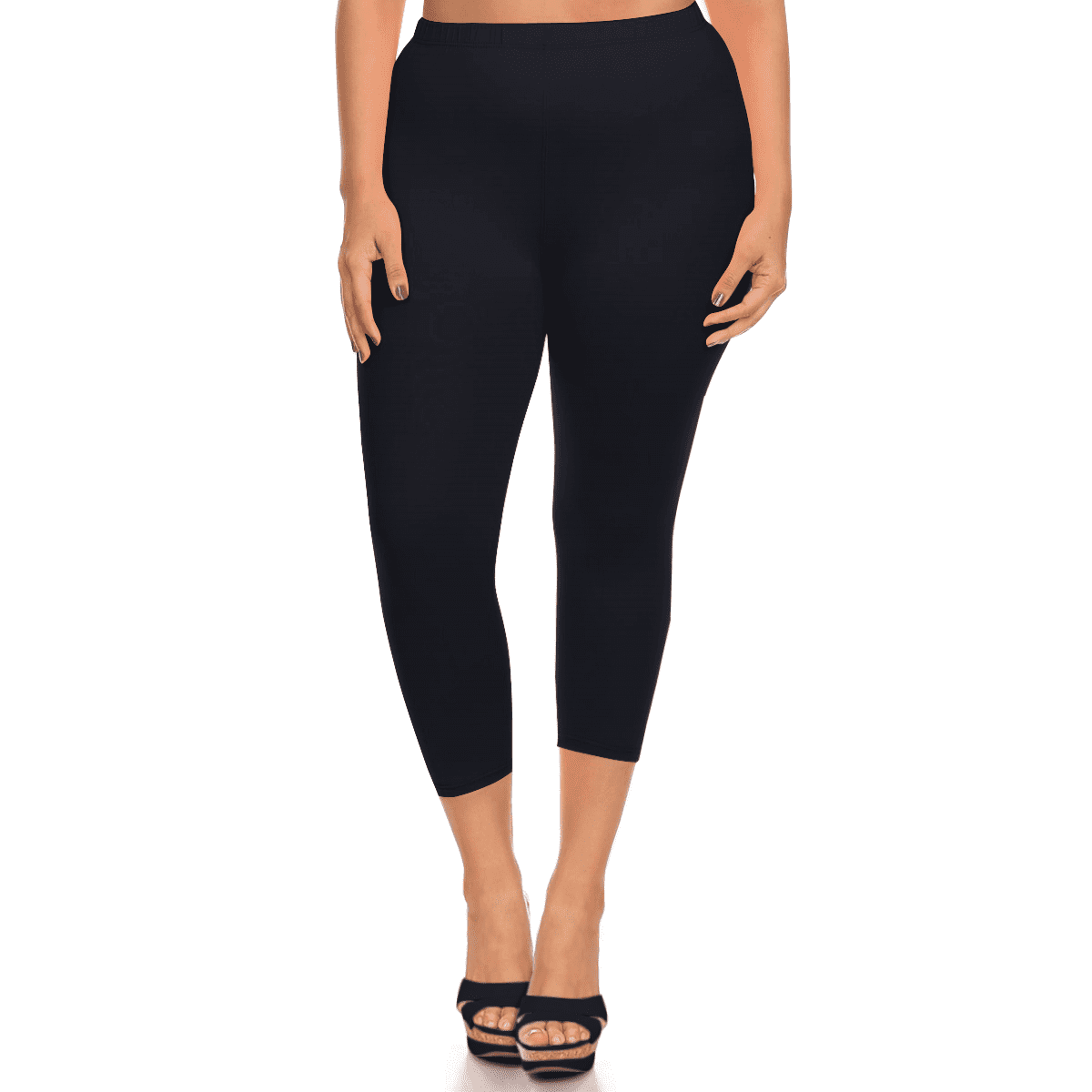 Women's Plus Size High Waist 7/8 Compression Workout Leggings with